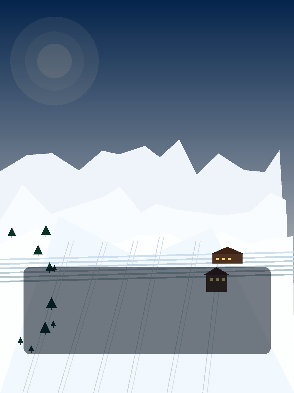 Tyrol morning slopes: Evening descent and blue hour