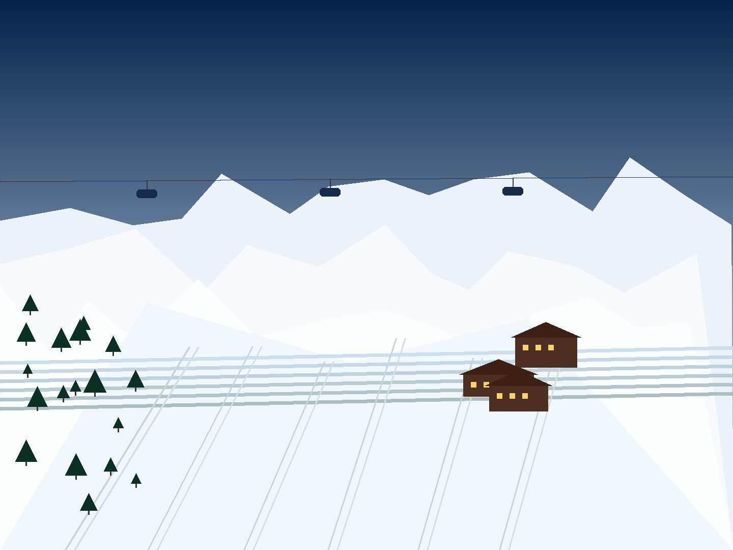 Tyrol morning slopes: Village promenade and winter architecture