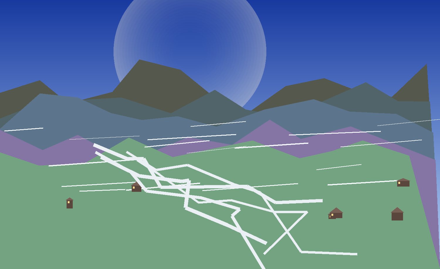 panorama lines sunrise slopes