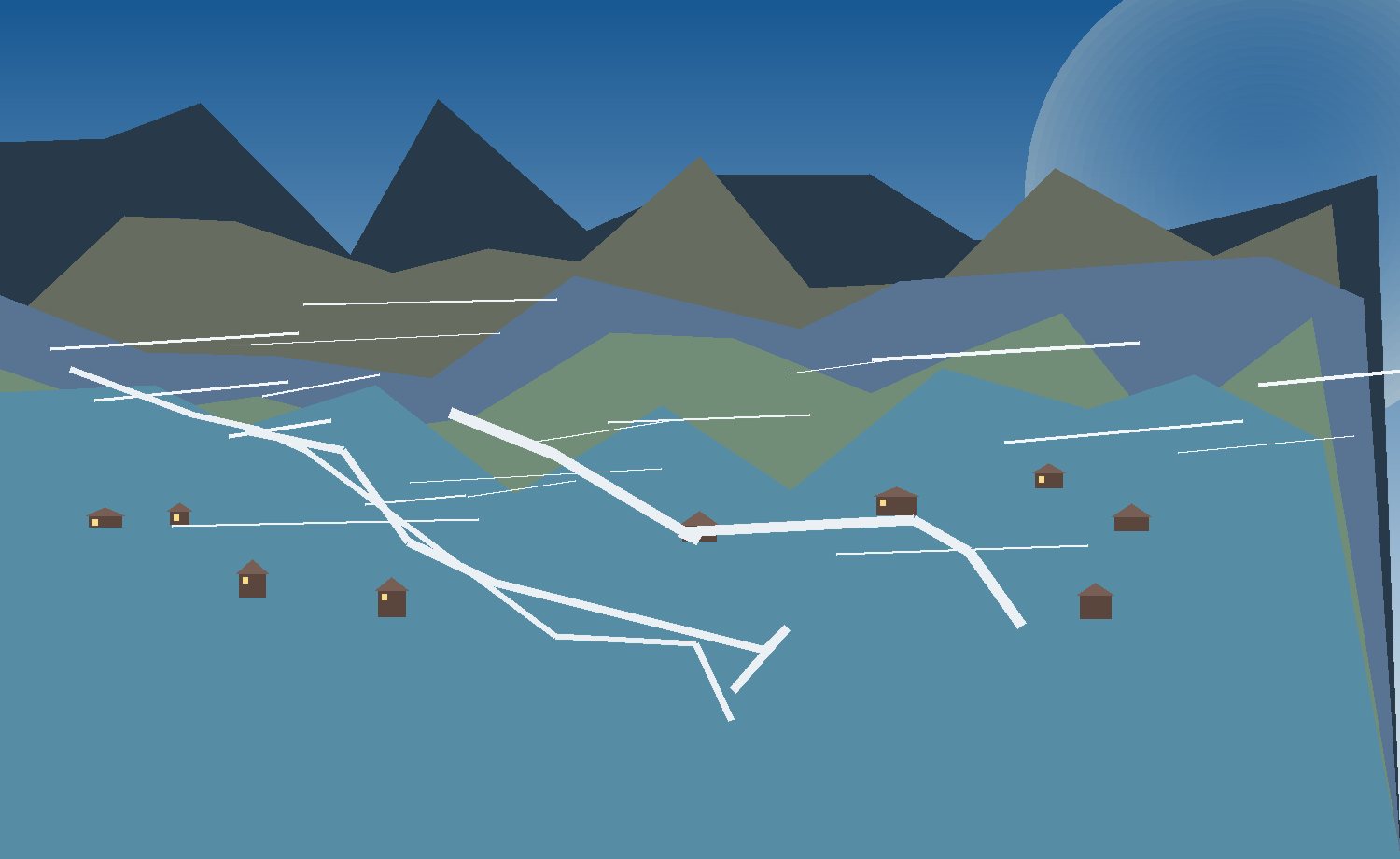 quiet scenery quiet evening villages