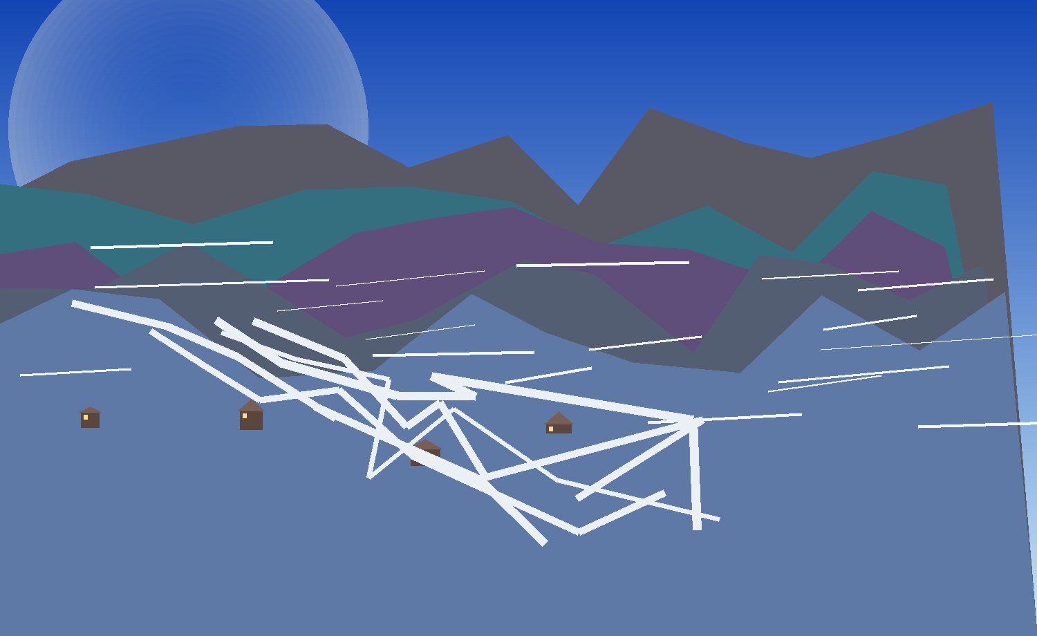 mountain light quiet evening villages