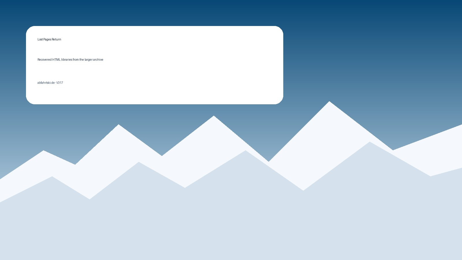 Recovered HTML Pages